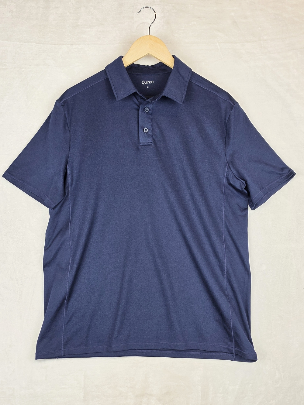 Quince FlowKnit Breeze Performance Polo Mens M Deep Navy Recycled Poly Golf